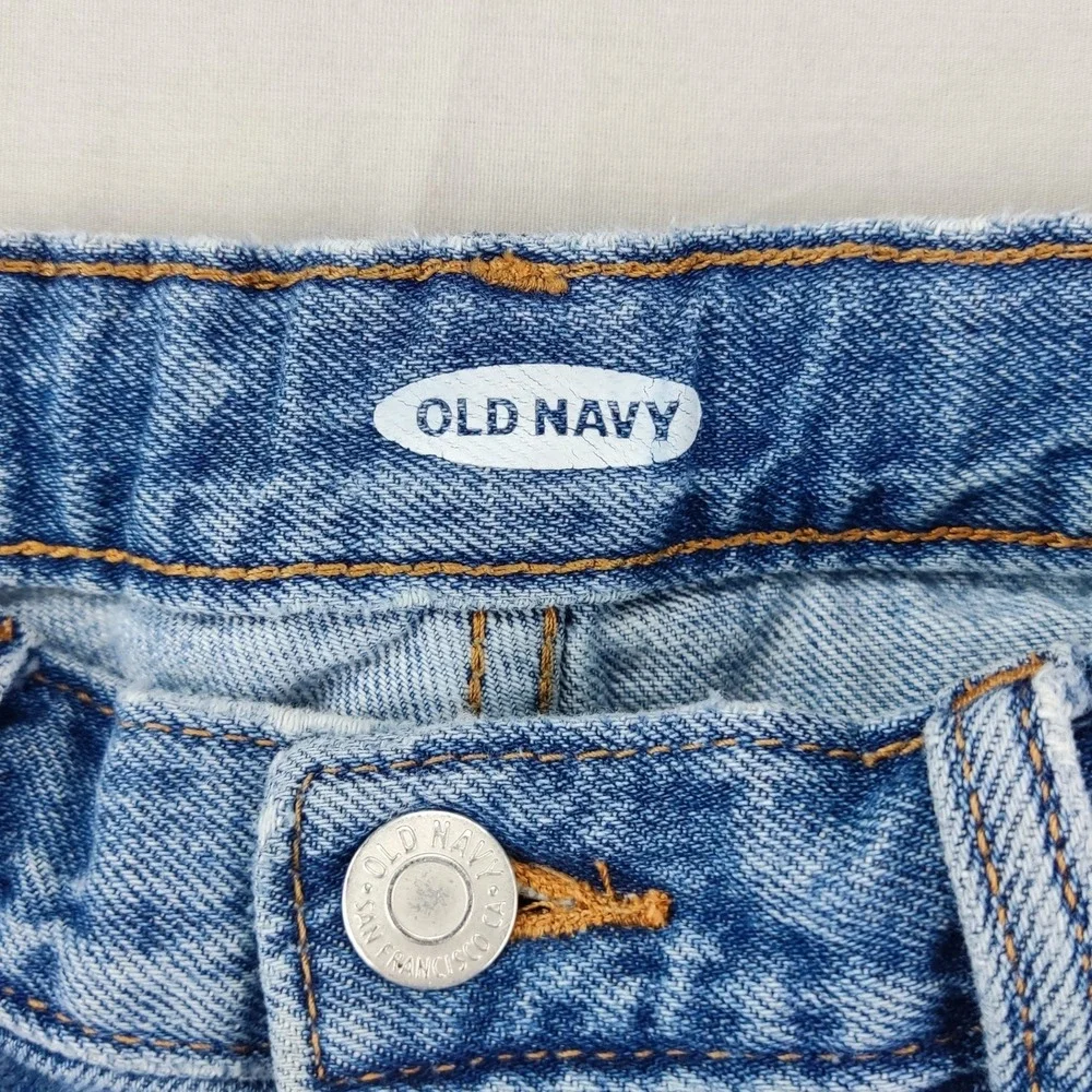 Old Navy Denim Shorts Girls 12 Blue Butterfly Print Distressed Cut Off High Rise